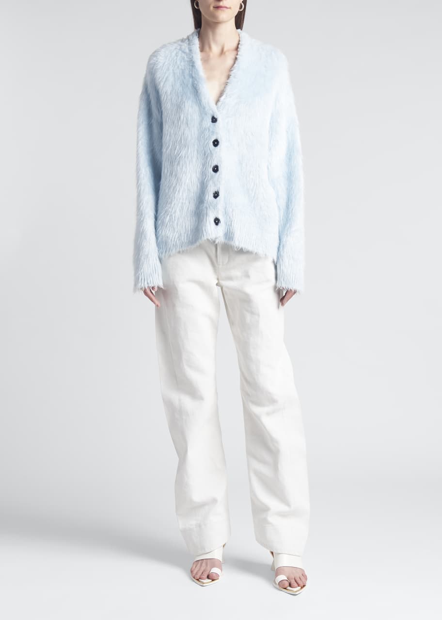 Jil Sander Fuzzy Oversized Silk Cardigan - Bergdorf Goodman