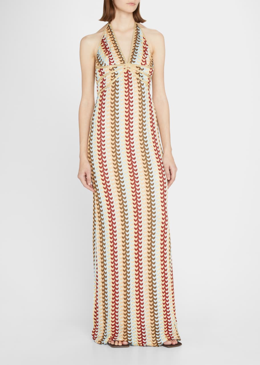 Alexis Enna Striped Crochet Halter Maxi Dress Bergdorf Goodman