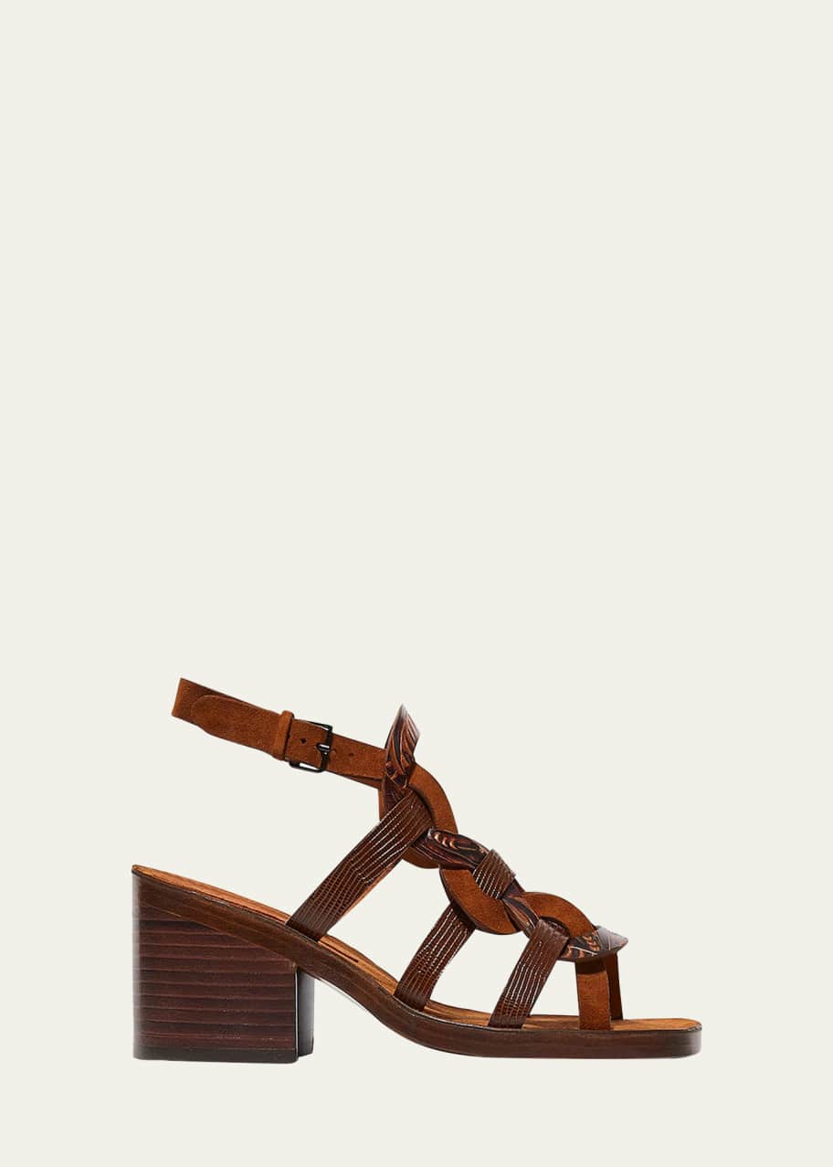 Caged sandals on sale block heel