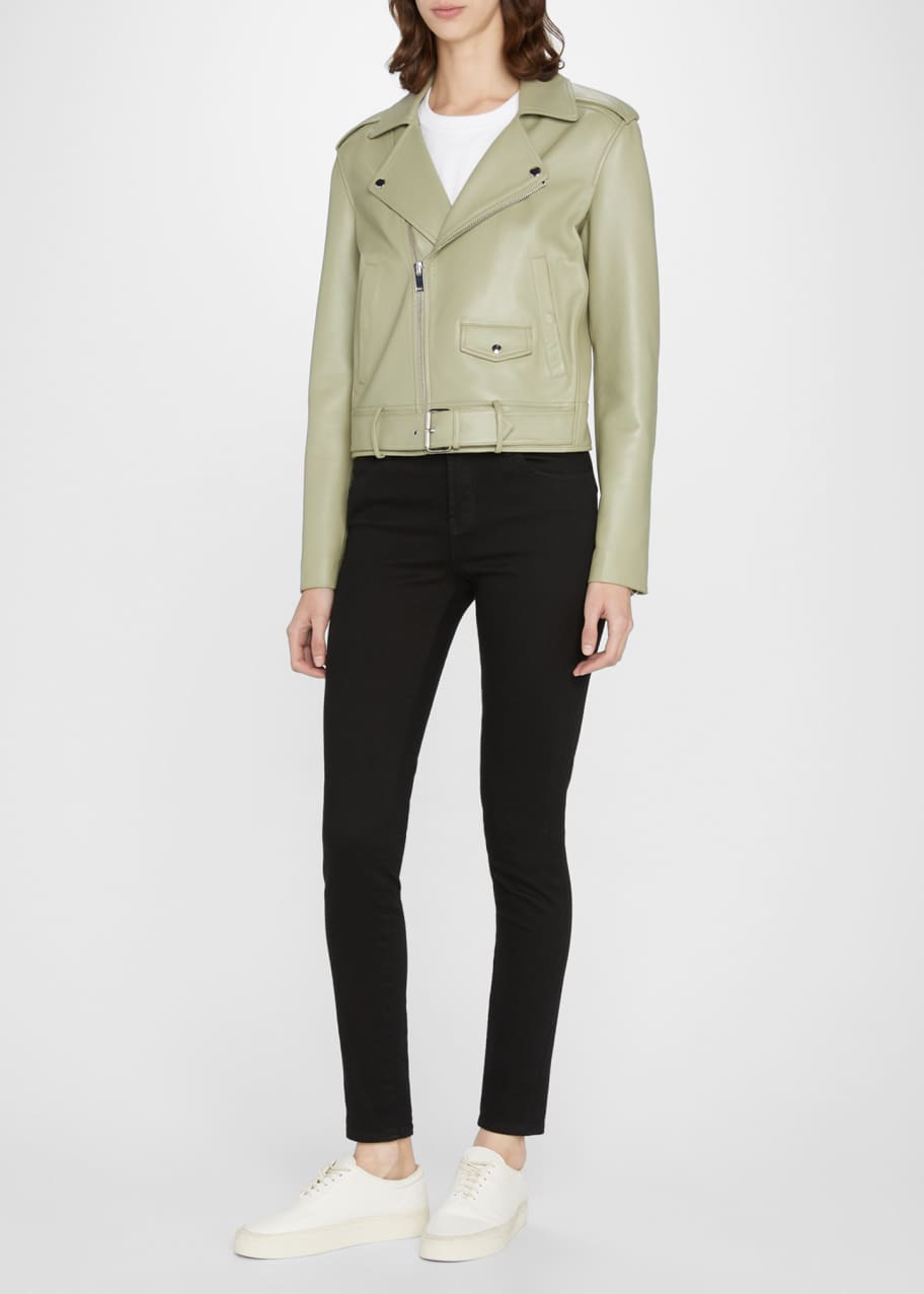 Theory Cropped Leather Moto Jacket Bergdorf Goodman