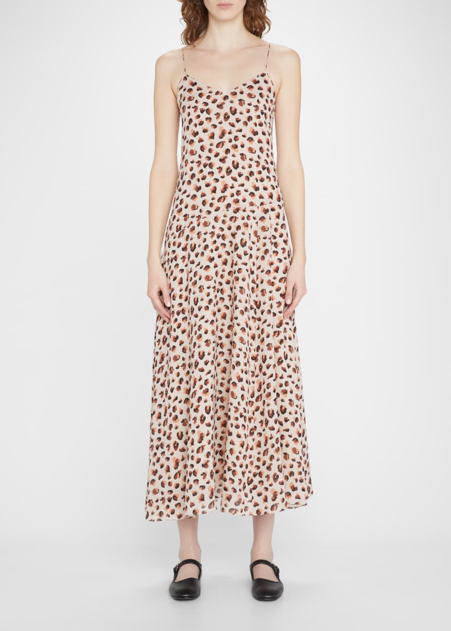 Theory Flora Leopard-Print Silk Midi Cami Dress - Bergdorf Goodman