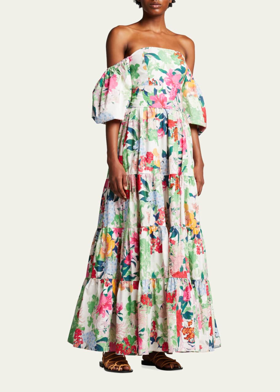 Cara Cara Wethersfield Floral Off-the-Shoulder Dress - Bergdorf Goodman