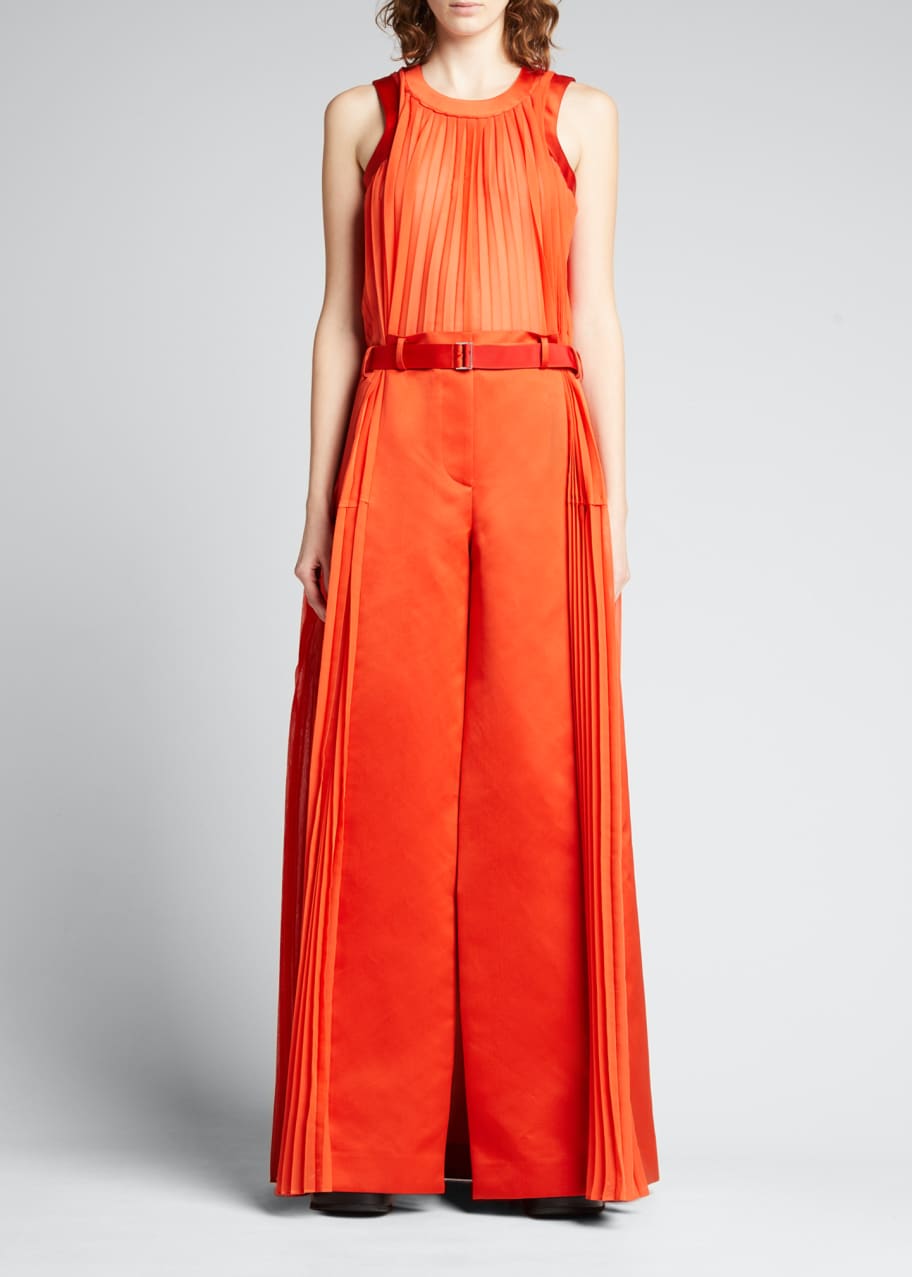chinese dress ladies Flying Tomato Semi-Sheer Pleated Maxi Dress