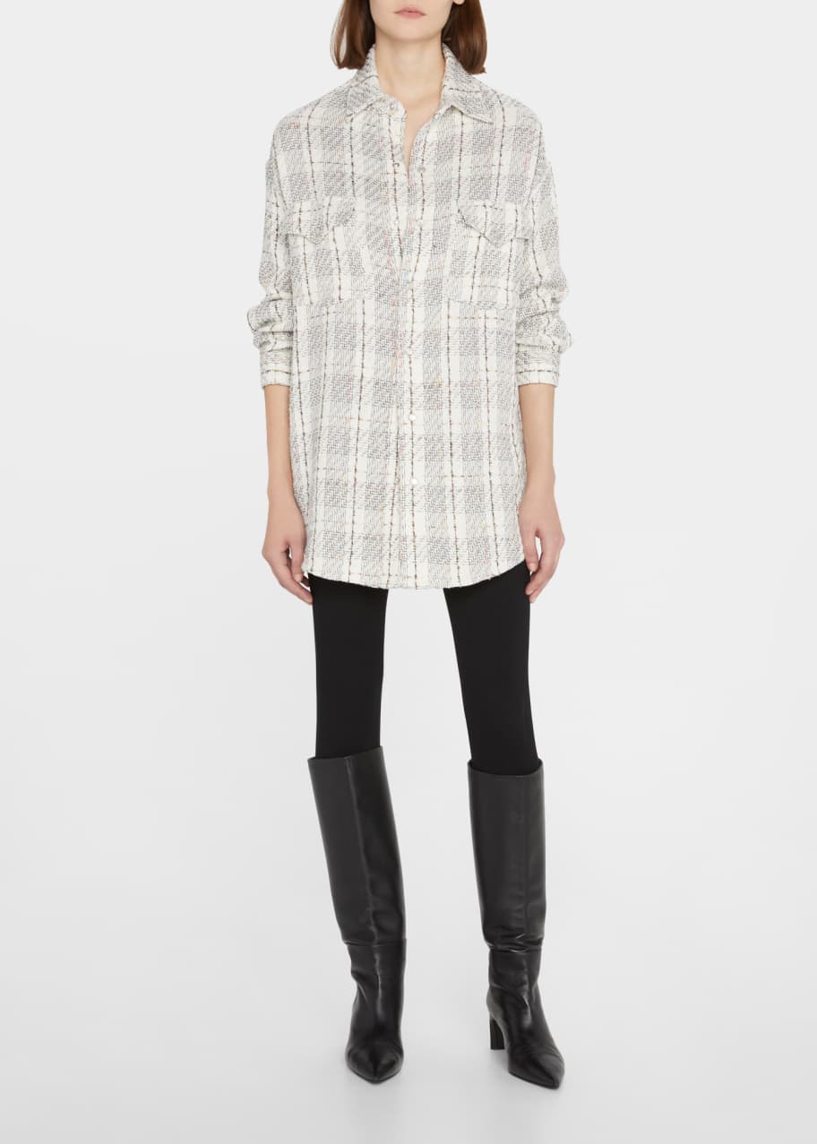 Image 1 of 1: Vicenta Check Snap-Front Coat