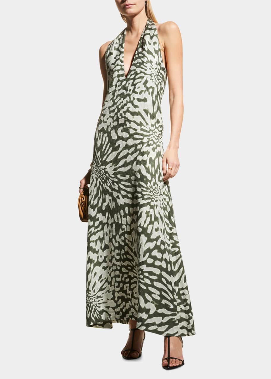 Rohe Aneta Tie-Dye Floral Jacquard Maxi Halter Dress - Bergdorf Goodman