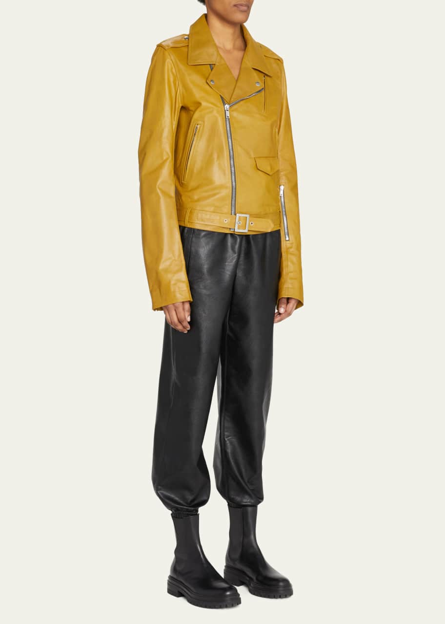 Rick Owens - 00s rick owens leather jacket biker レザー Rick Owens - Leather biker jacket Rick Owens