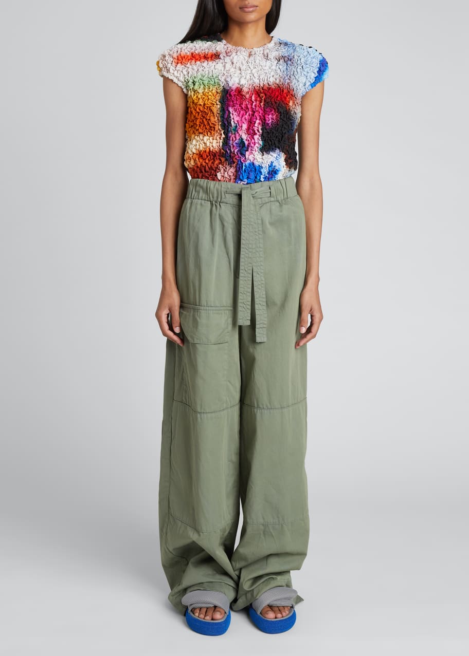 Dries Van Noten Wide-Leg Cotton Gabardine Cargo Pants