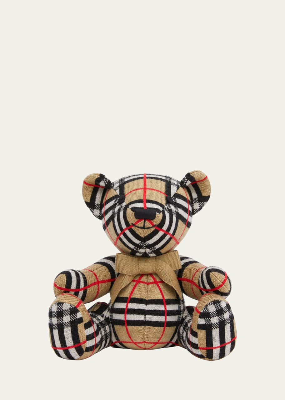 Burberry Kid s Vintage Check Stuffed Sitting Teddy Bear Bergdorf Goodman