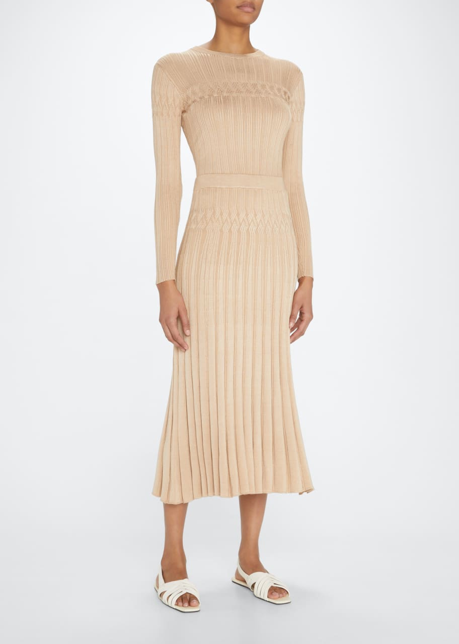green knit dress 2021 Green Ribbed Midi Dress main image 0