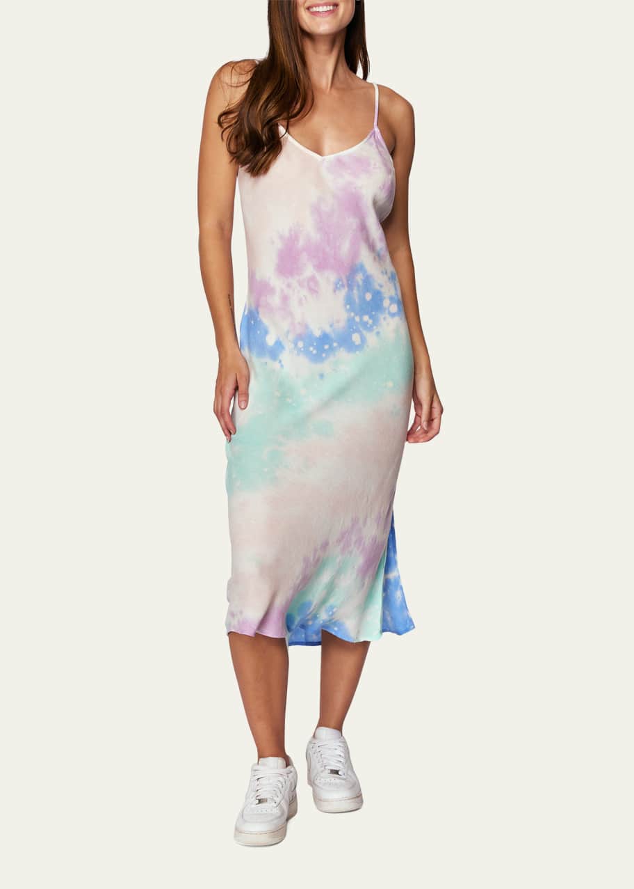silk tie dye slip dress Silk Wrap Slip Maxi Dress