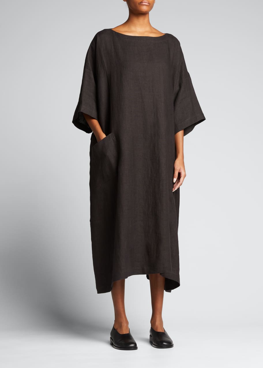 boat neck t shirt dress 3/4 Sleeve Boat Neck T-Shirt Dress