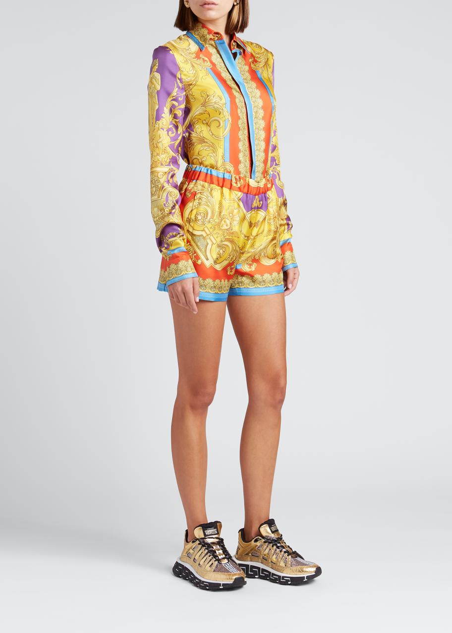 Versace Barocco Goddess Silk Shirt - Bergdorf Goodman