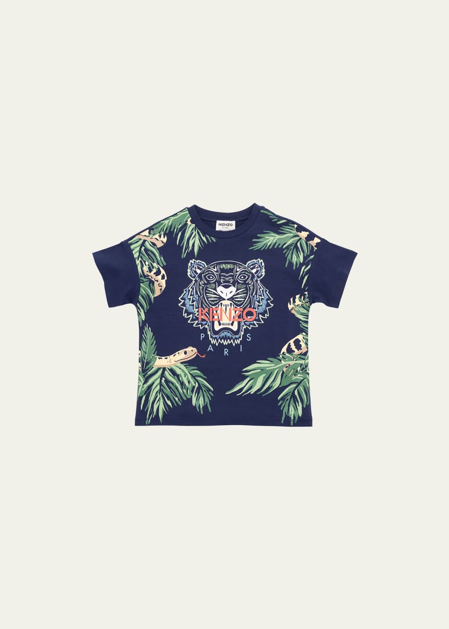 Kenzo Boy s Tiger Palm Snake T Shirt Size 2 4 Bergdorf Goodman