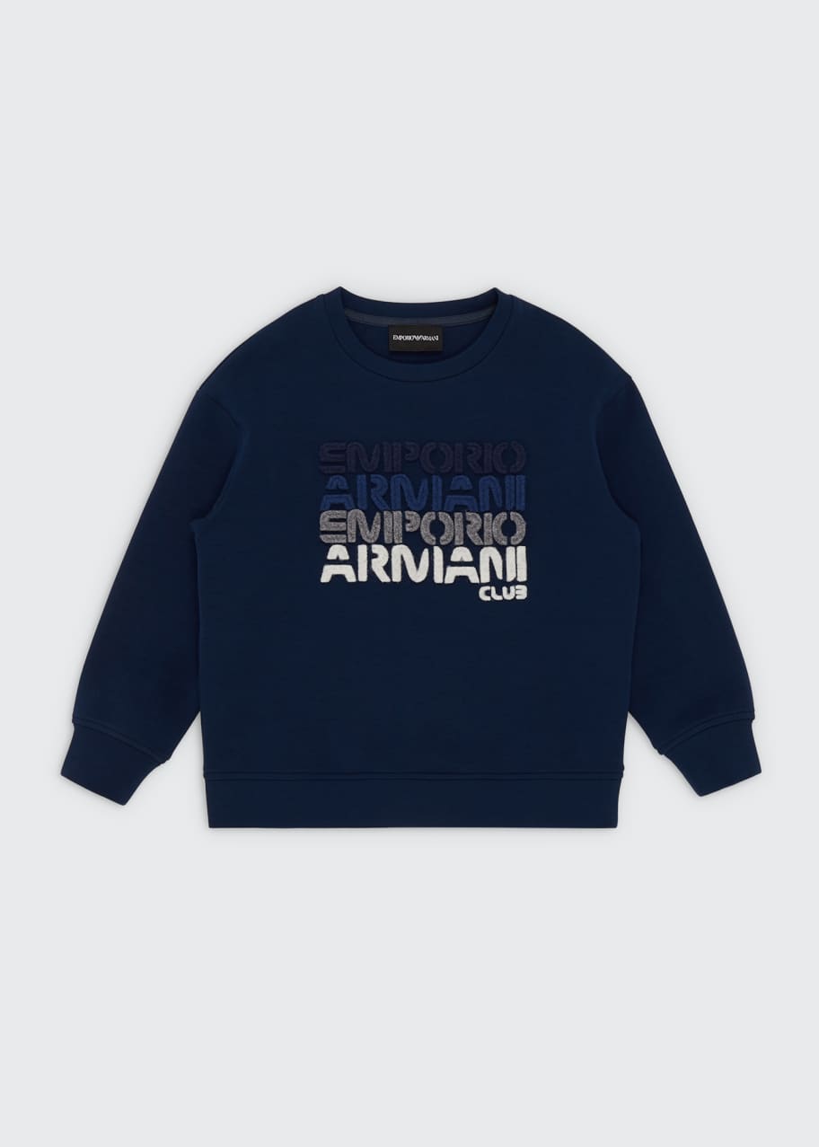 Emporio Armani Boy's Stamped Logo Sweatshirt, Size 416 Bergdorf Goodman