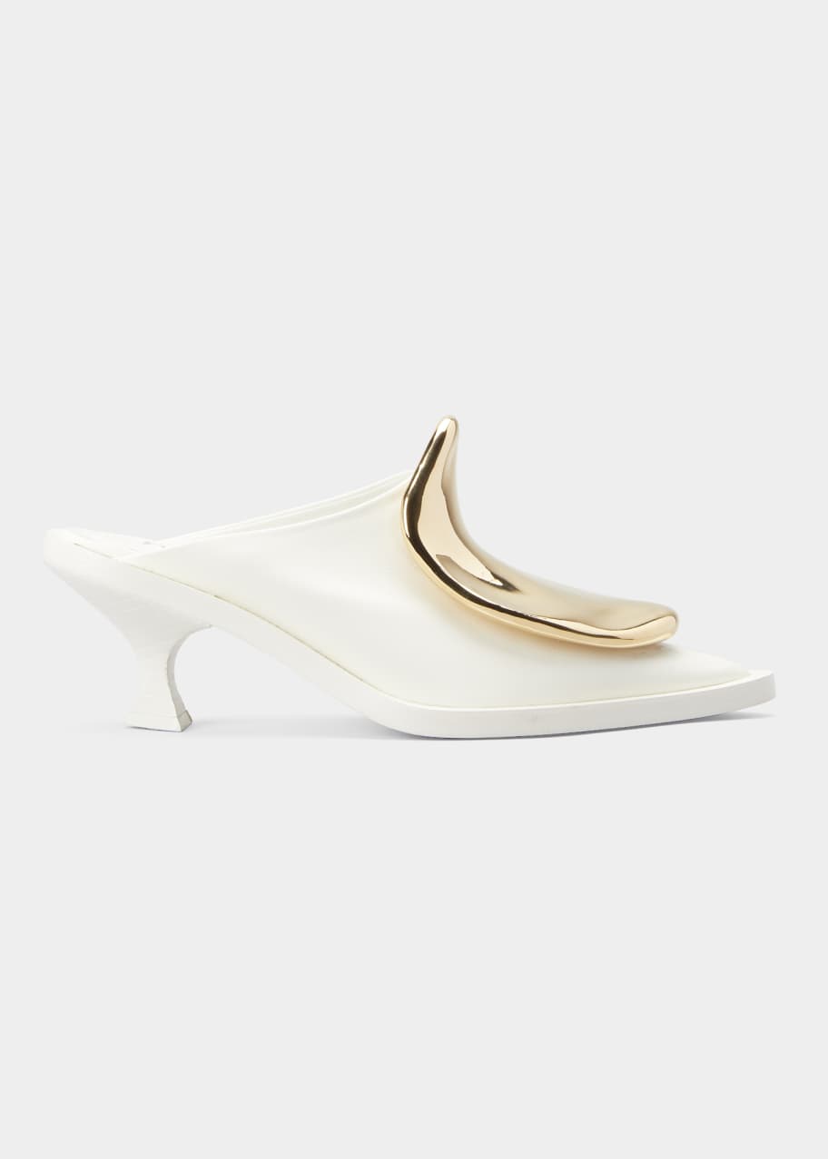 pointed leather rhinestone mules