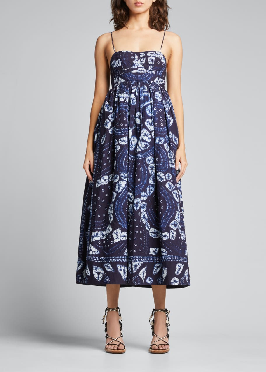 Ulla Johnson Mariza Cotton Spaghetti-Strap Dress, Indigo - Bergdorf Goodman