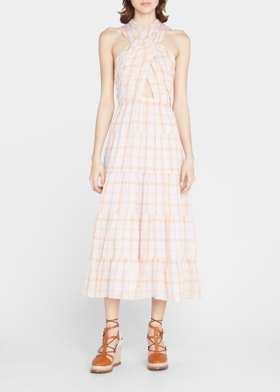 yellow halter dress amazon Butter Yellow Maxi Feminine Dress – SYLESI main image 1