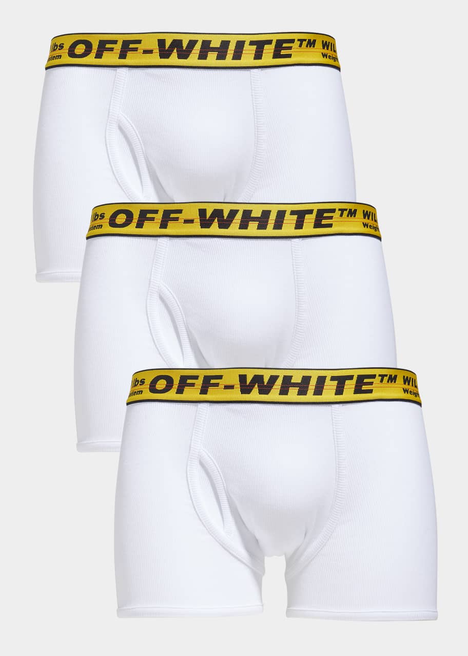 Off-White Men's Three-Pack Logo Boxer Briefs - Bergdorf Goodman