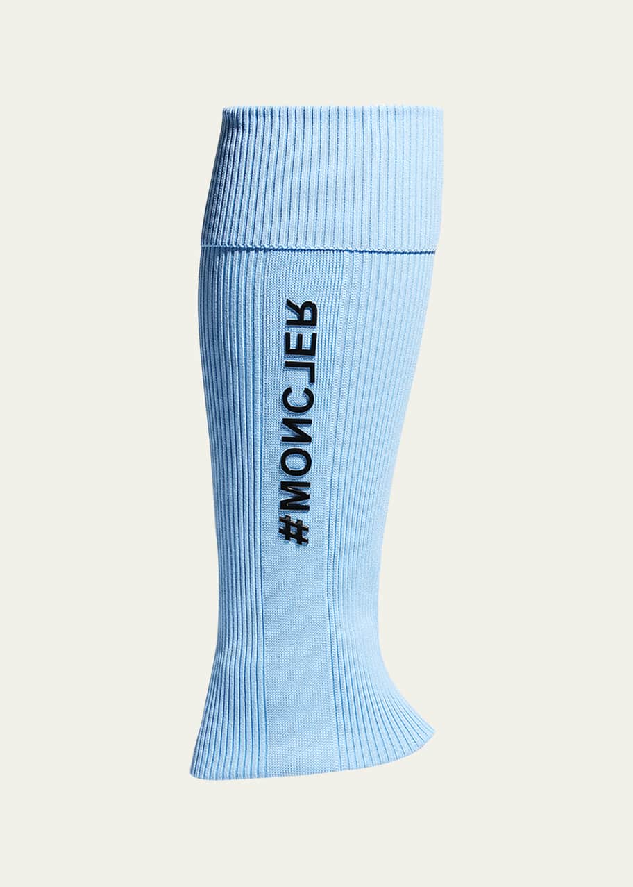 Image 1 of 1: Men's Ribbed Logo Leg Warmer Socks