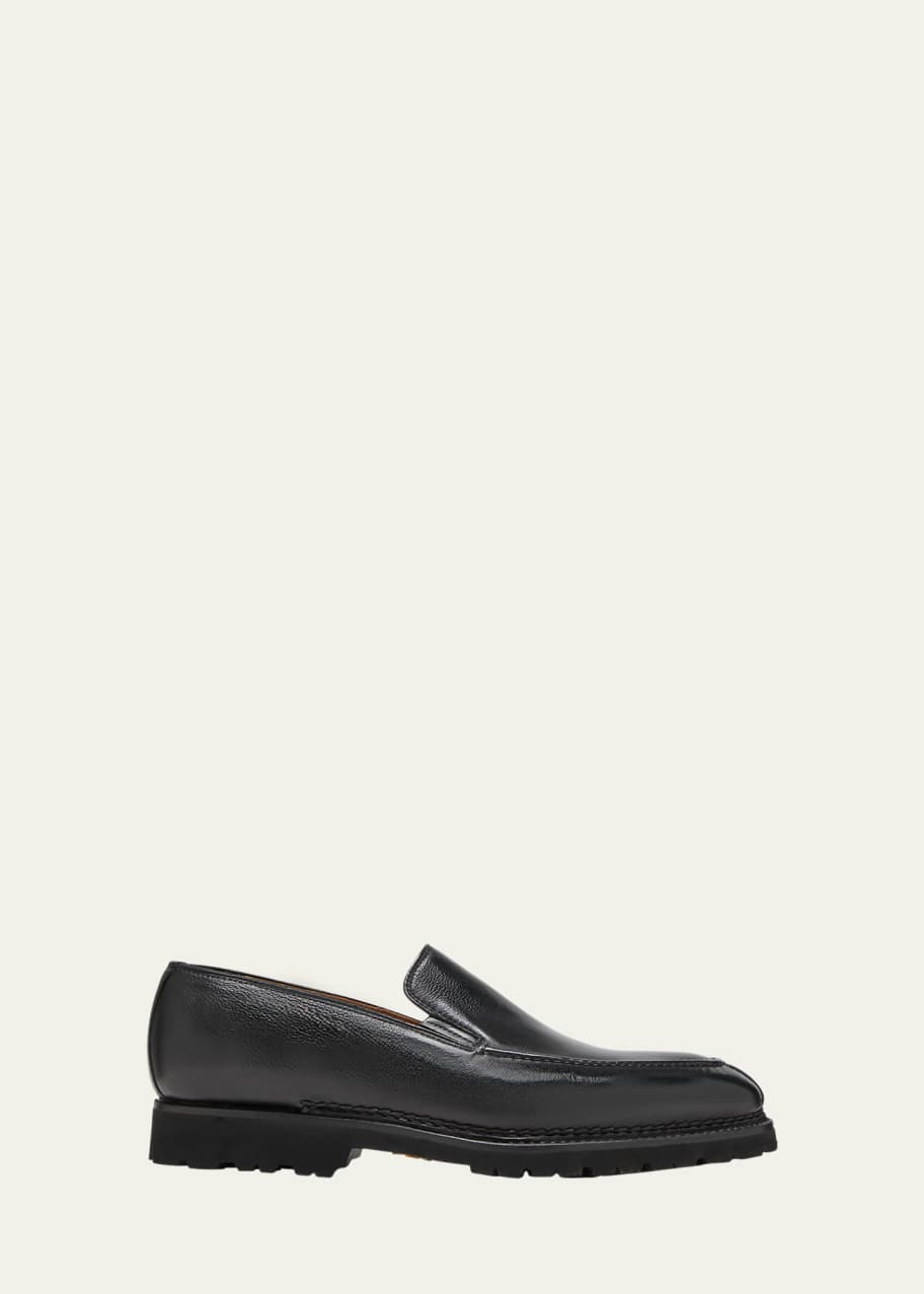Image 1 of 1: Men's Dome Leather Lug-Sole Loafers