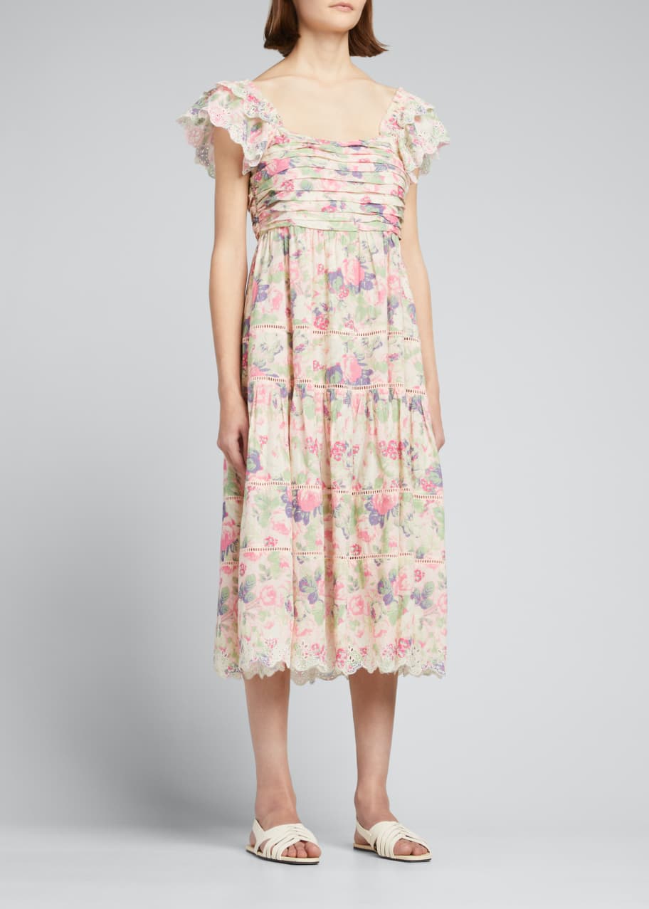scalloped floral lace dress Picadilly Scallop Hemline Teal Floral White Soft Lace Dress