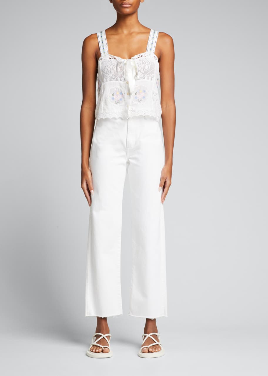 LoveShackFancy Sobia Embroidered Lace Tank Top Bergdorf Goodman
