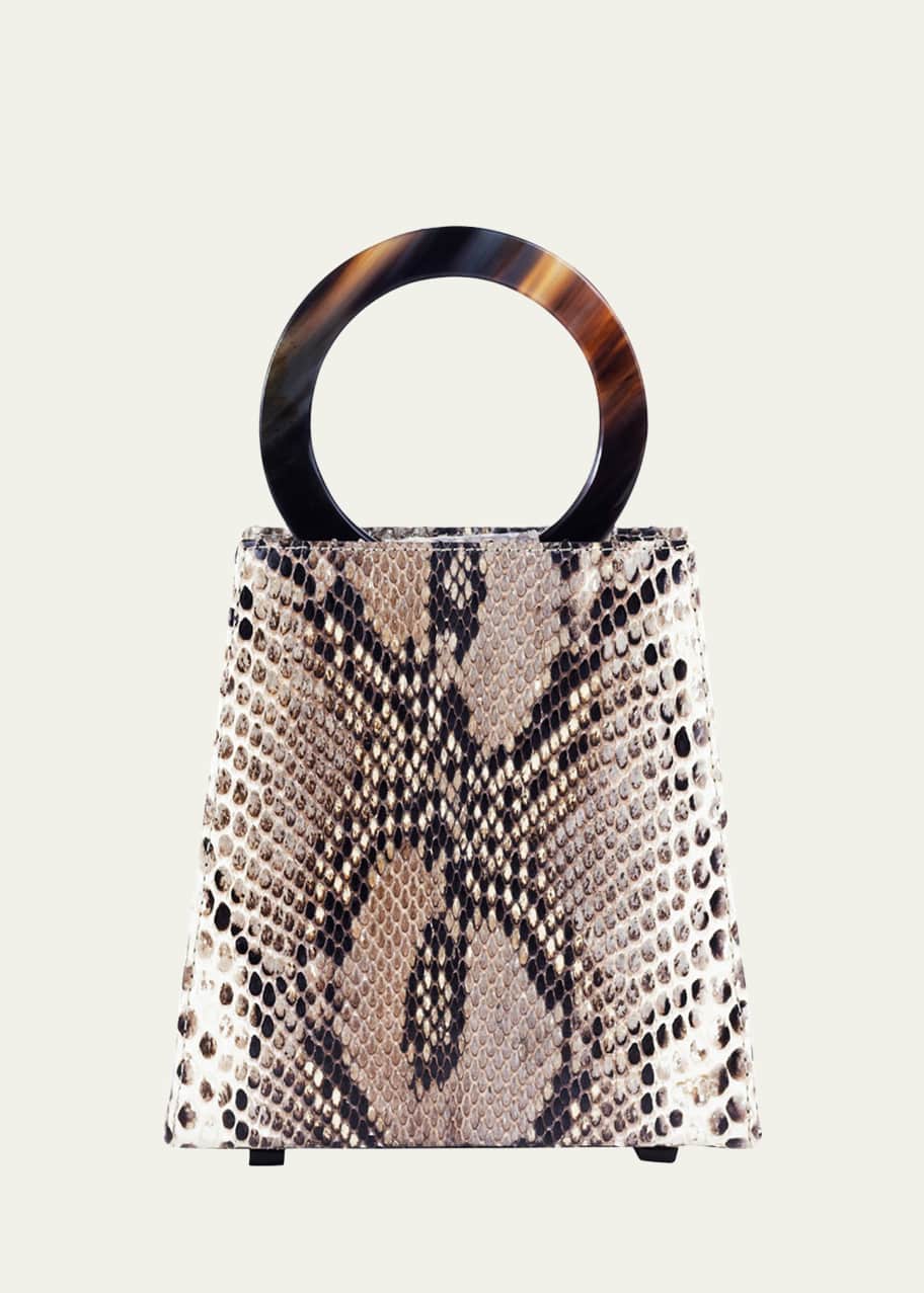 Image 1 of 1: Azza Mini Python Top-Handle Bag