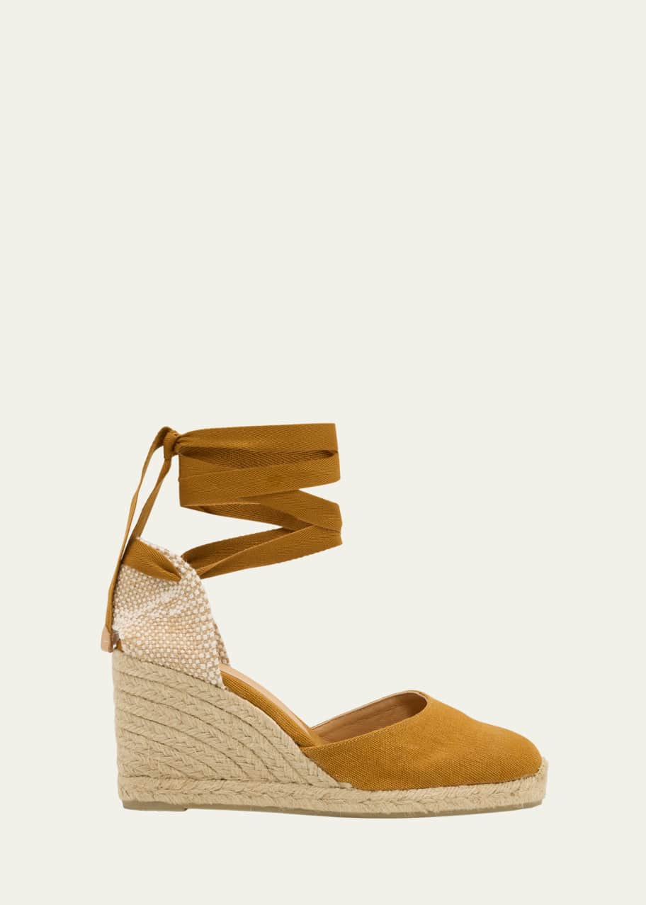 Image 1 of 1: Canvas Ankle-Wrap Espadrilles