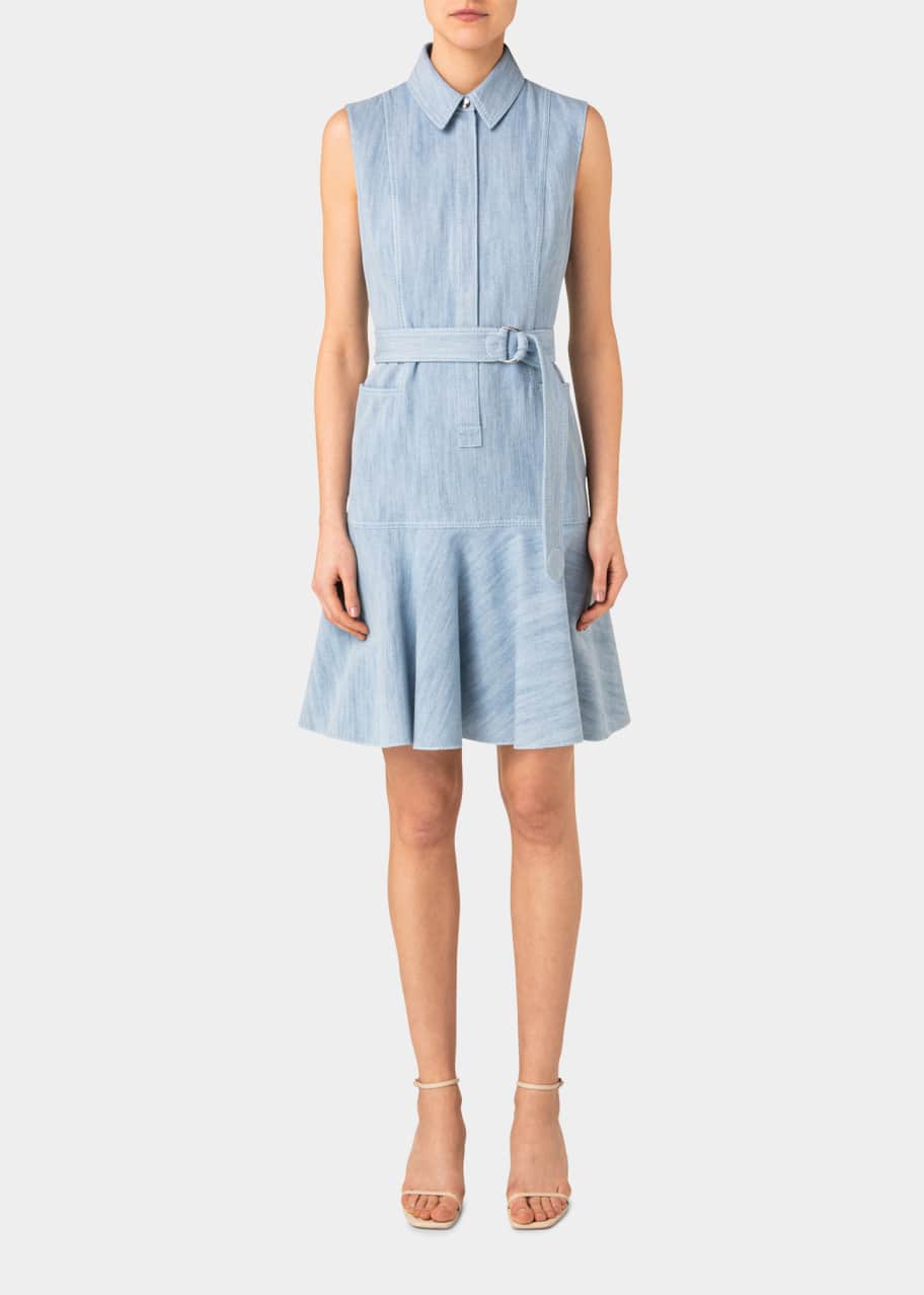 Denim D-Ring Belted Dress