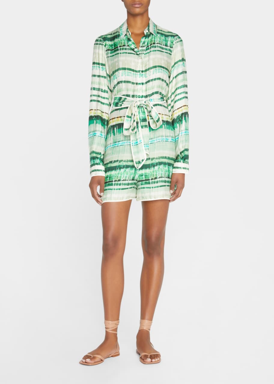Alexis Florentyn Belted Printed Romper Bergdorf Goodman