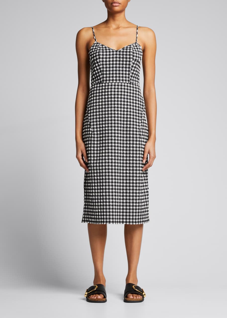 Revival Textured Gingham Midi Dress