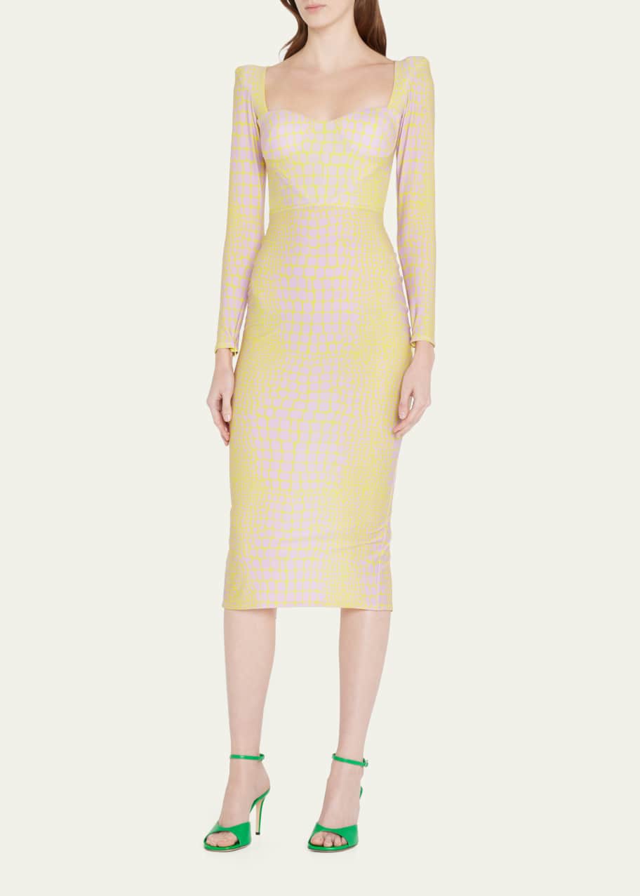 Alex Perry Croc-Print Jersey Midi Dress - Bergdorf Goodman
