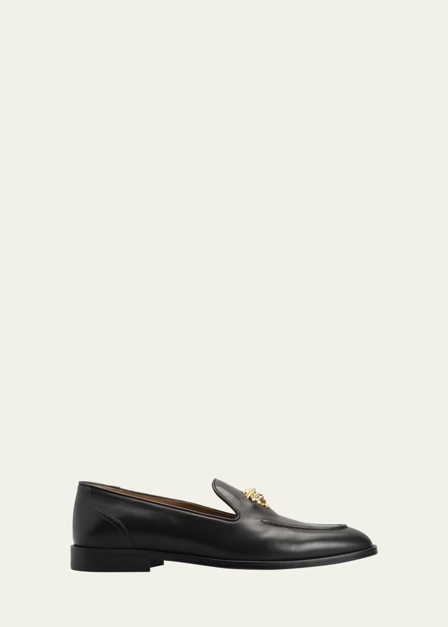 white christmas dresses Versace Men's Medusa Red & Gold Velvet Slip-On Loafers 43 main image 1