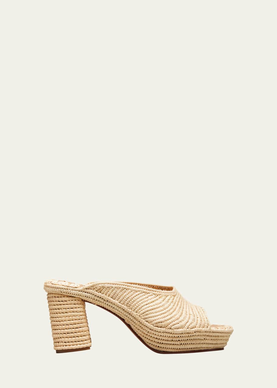Image 1 of 1: Aliyah Raffia Slide Sandals