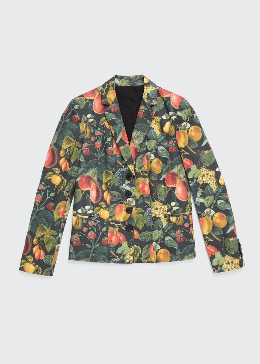 Image 1 of 1: Fruit-Print Canvas Blazer