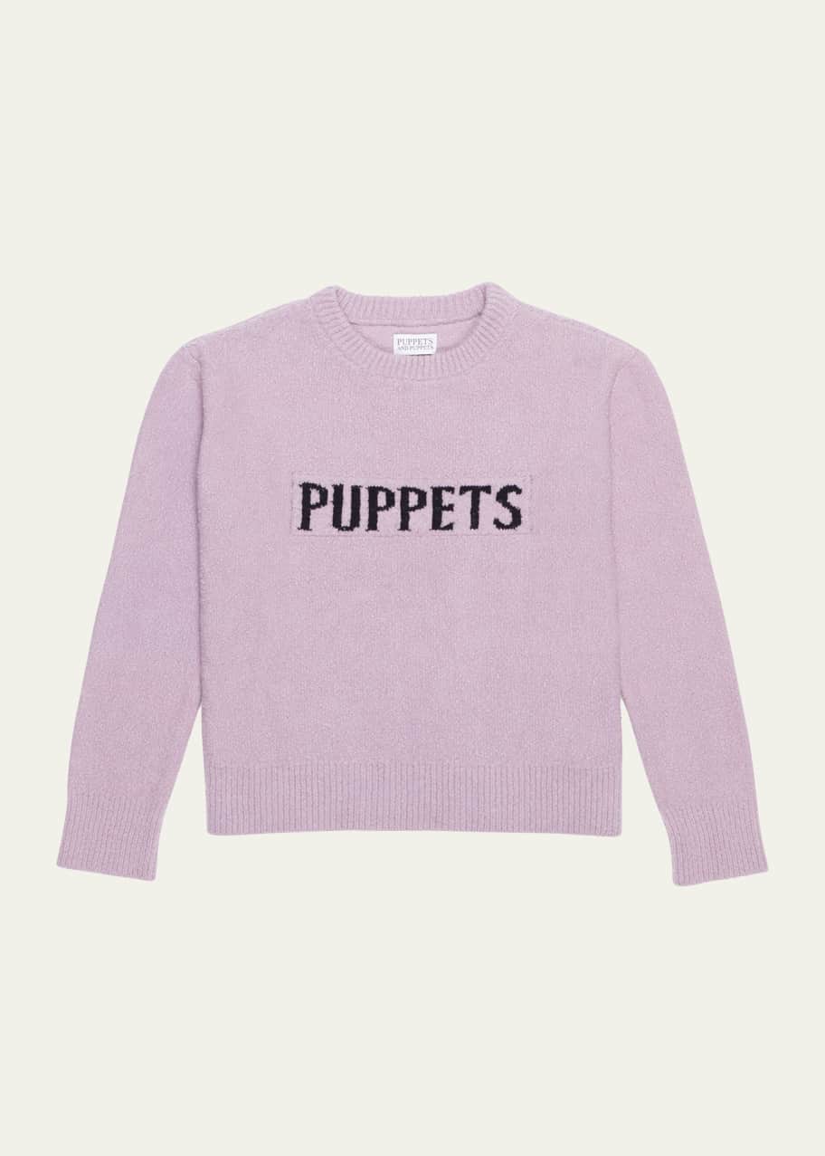 Image 1 of 1: Logo-Intarsia Cotton Sweater, Purple