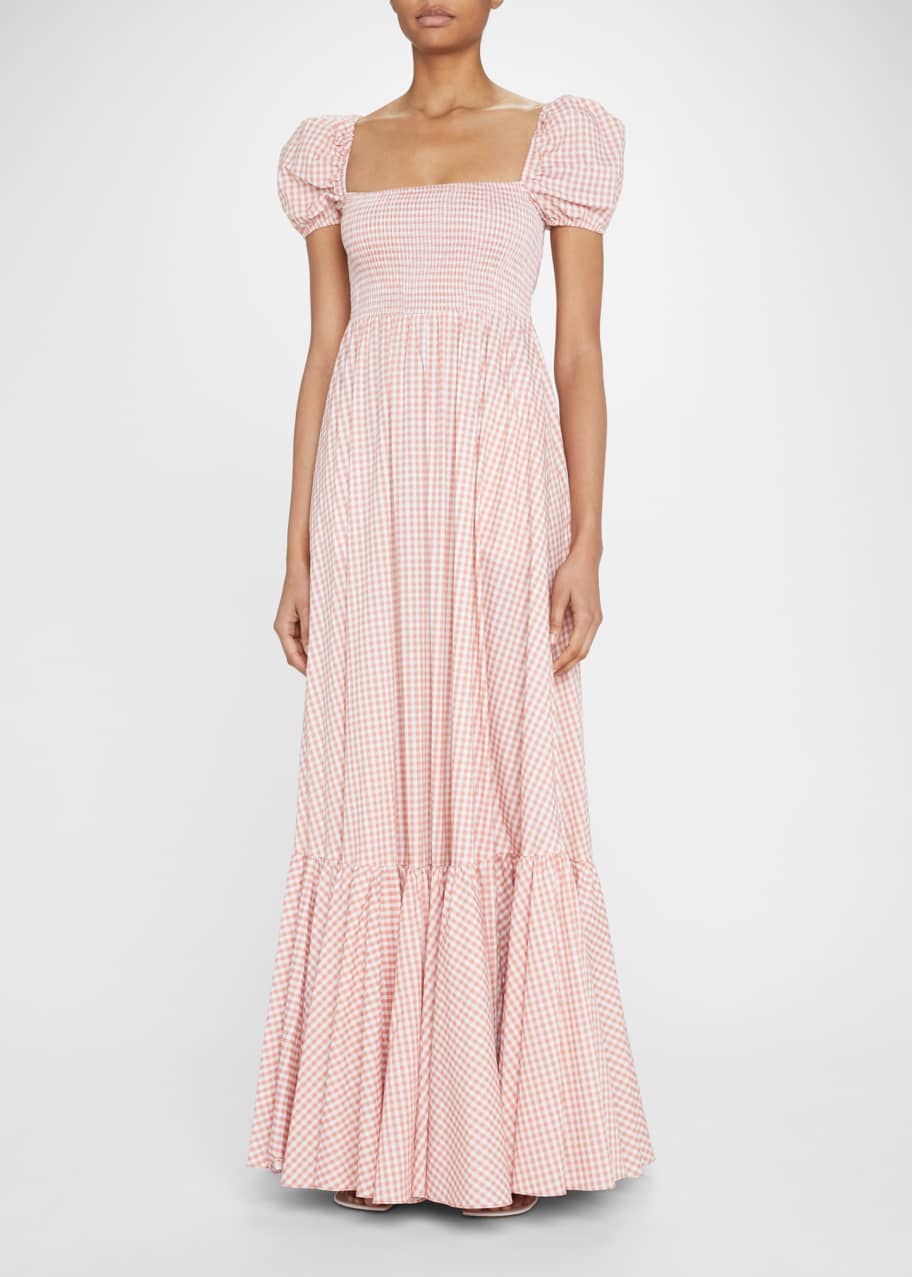 Image 1 of 1: Gianna Gingham Ruffle Maxi Dress