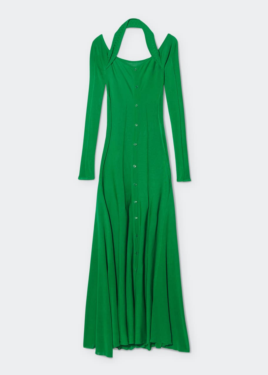 Lagoa Knit Button-Down Halter Maxi Dress