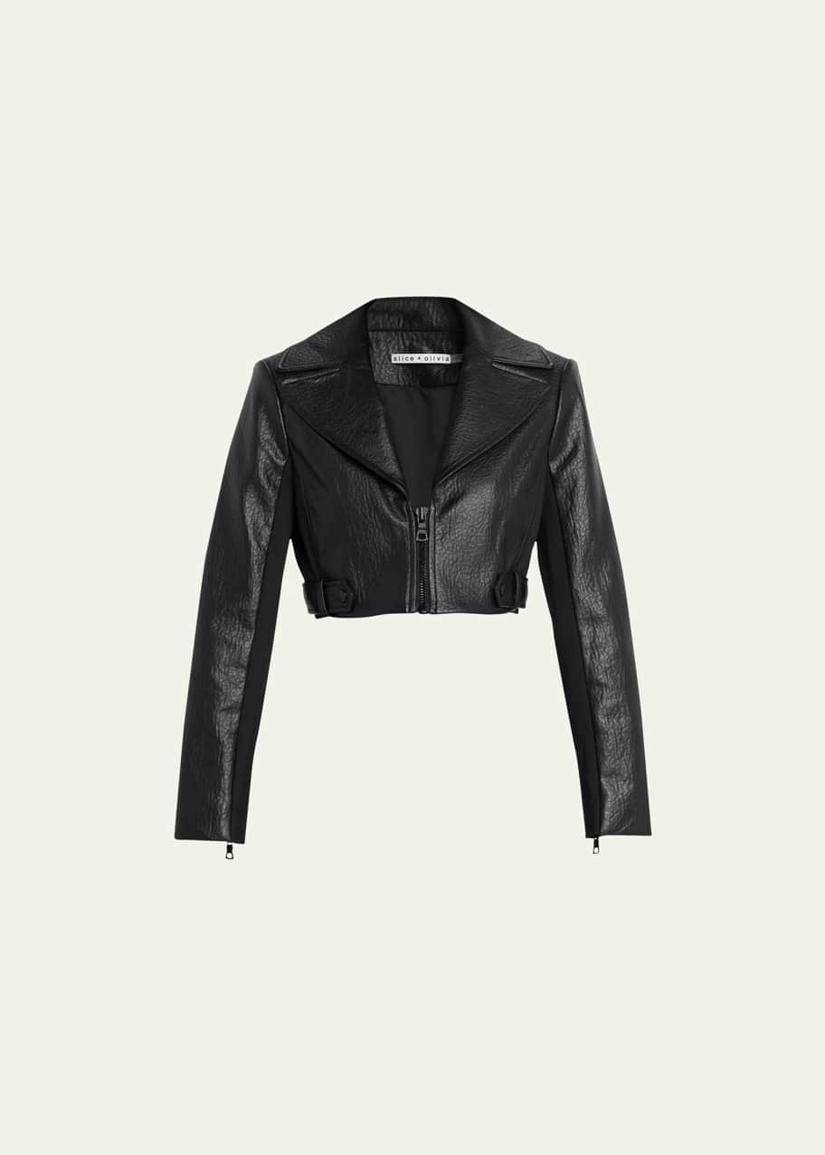 美品 Alice＋Olivia レザージャケット Ｓ Alice + Olivia Yardley Vegan-Leather Cropped Jacket - Bergdorf Goodman