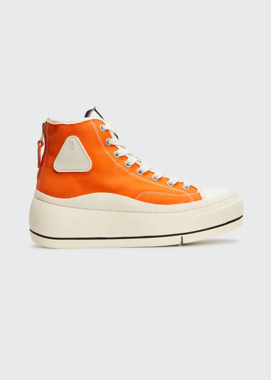 R13 Canvas Zip HighTop Sneakers Bergdorf Goodman