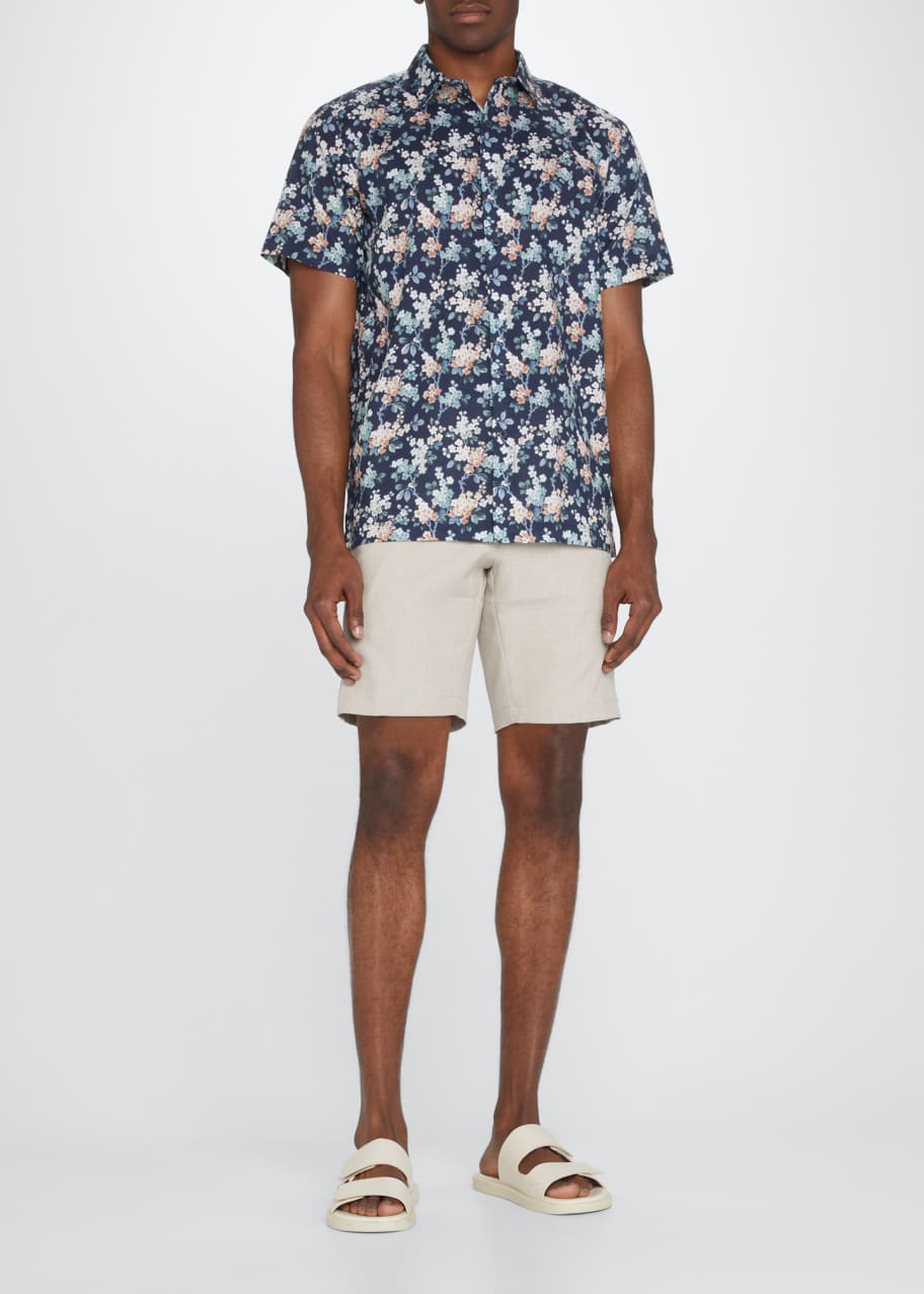 Onia Men's Liberty Linen Floral Sport Shirt - Bergdorf Goodman