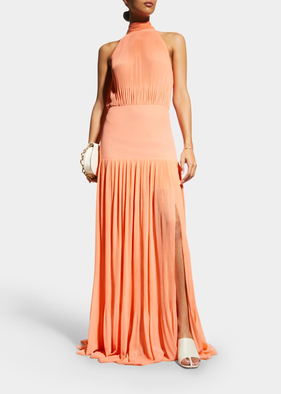 Veronica Beard Lilliana High-Neck Plisse Maxi Dress - Bergdorf Goodman