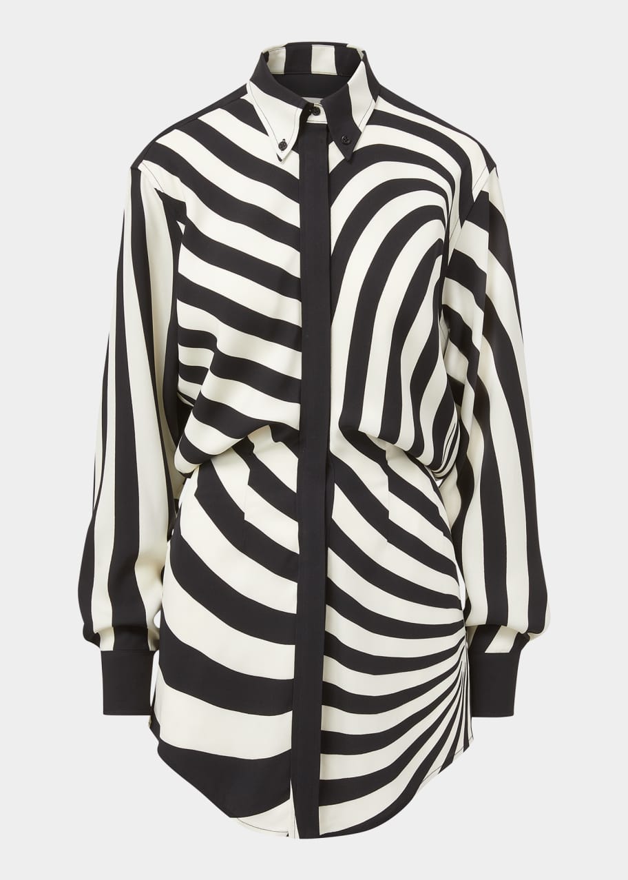 brandon maxwell shirt dress Brandon Maxwell The Nouveau Swirl Mini Shirtdress