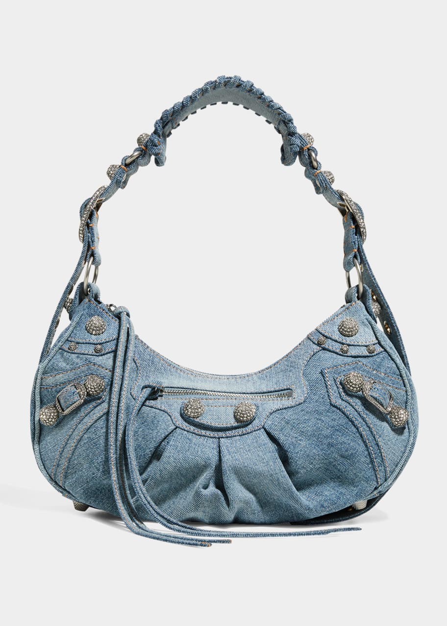 現行 定価45万 BALENCIAGA LE CAGOLE DENIM BAG Balenciaga Le Cagole Washed Denim Shoulder Bag - Bergdorf Goodman