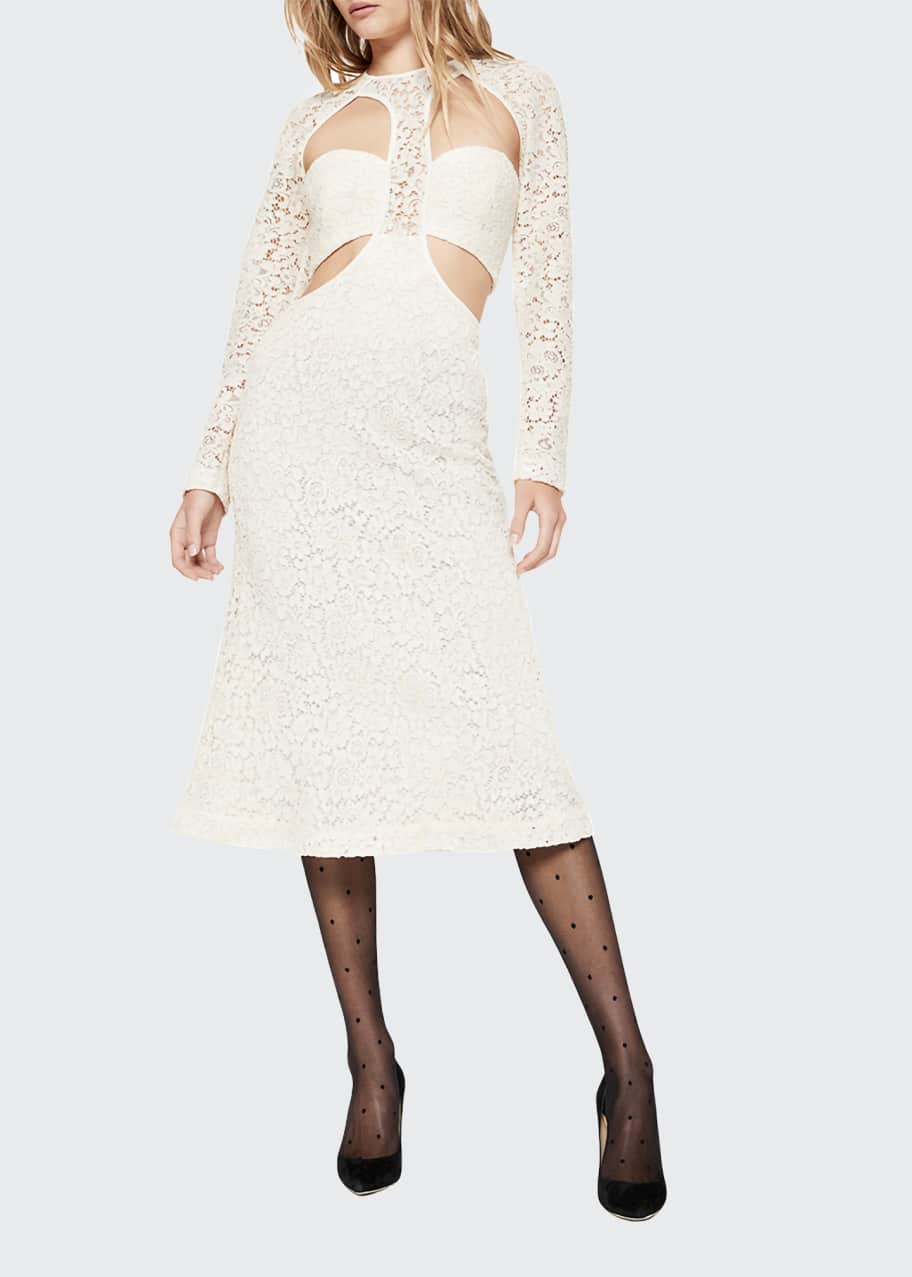 Bardot Cutout Lace Panel Cocktail Dress - Bergdorf Goodman