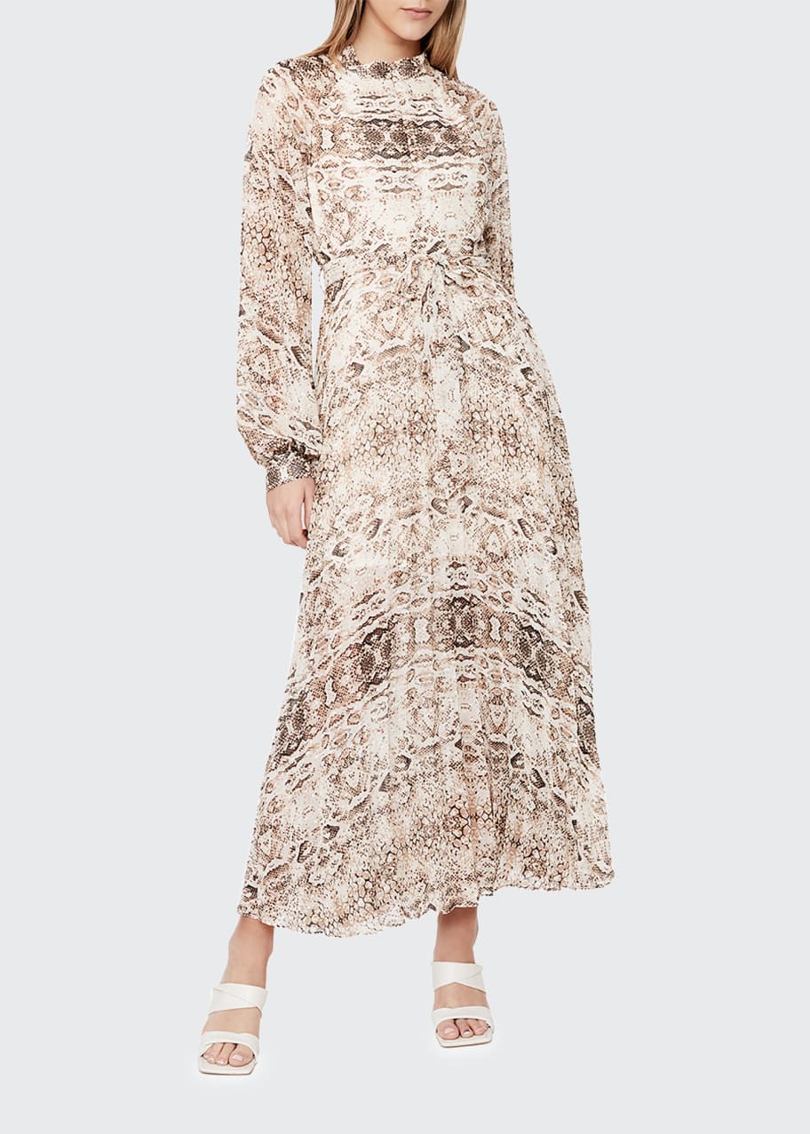 knee length dresses for ladies Snake Print Midi Dress S