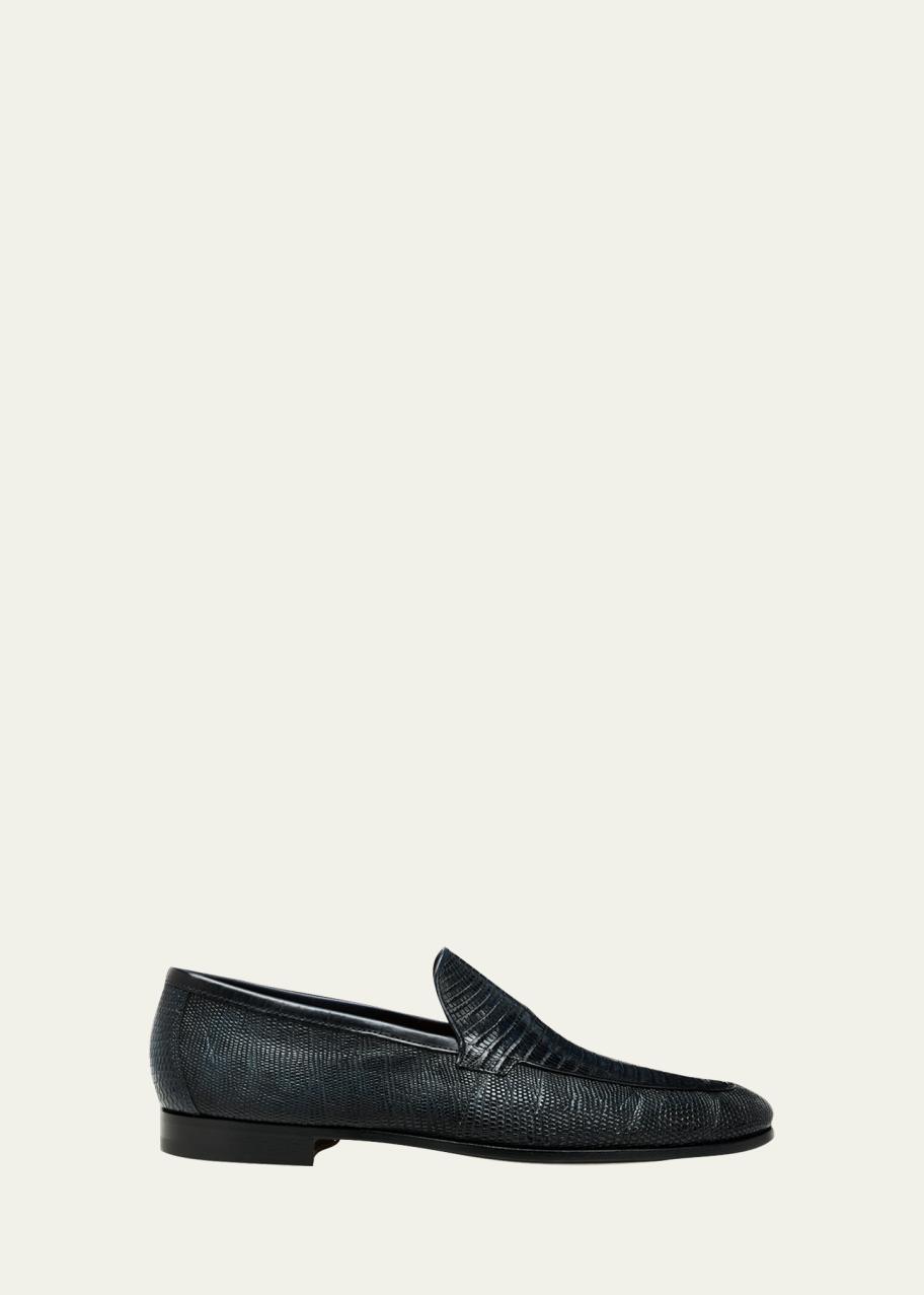 New Magnanni men’s loafers. Black lizard Magnanni Men main image 2