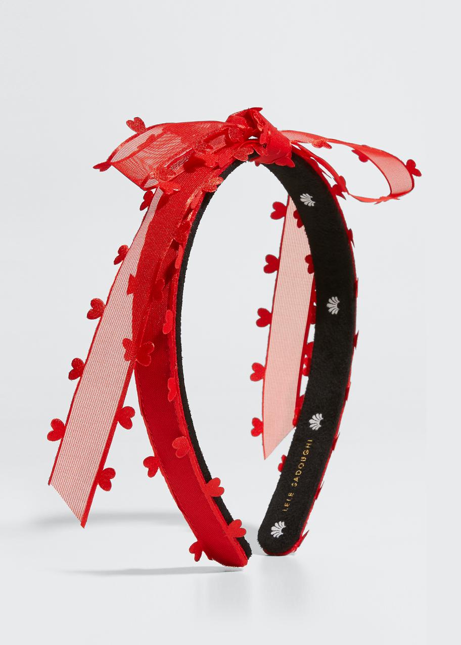 Lele Sadoughi Bardot Heart Ribbon Headband - Bergdorf Goodman