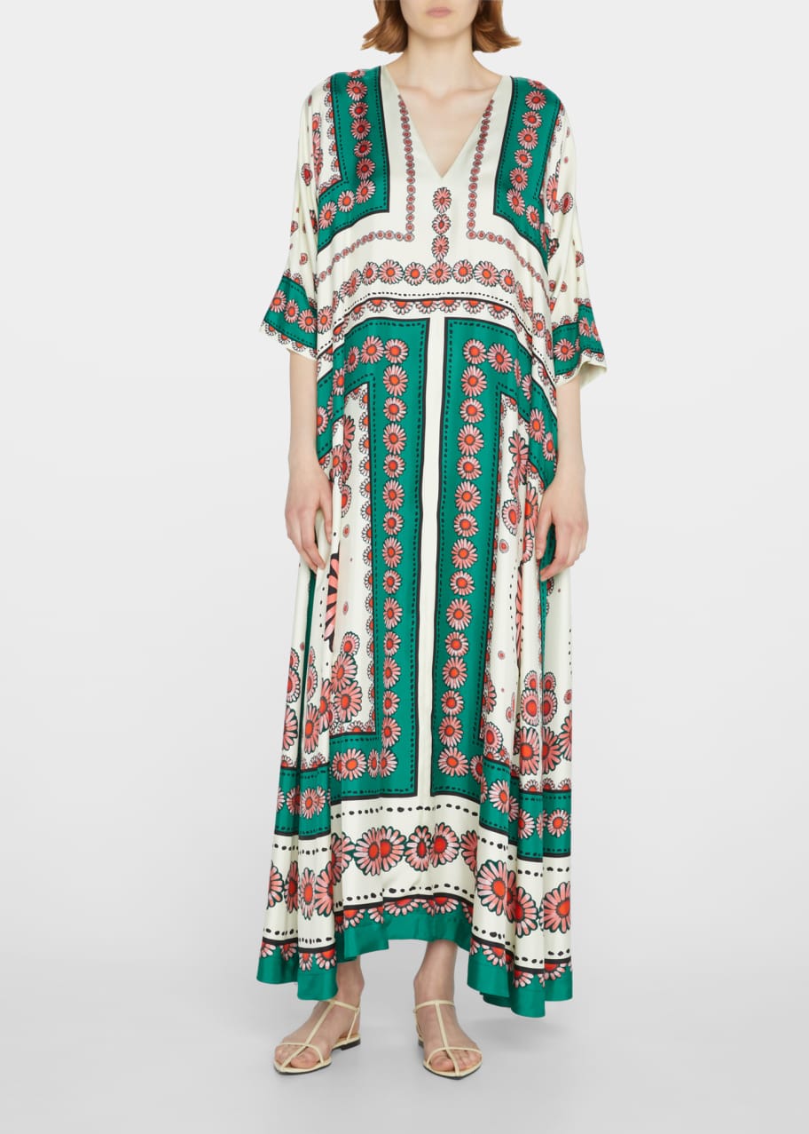 chinese dress ladies Swan River Daisy Print Berry Maxi Dress: