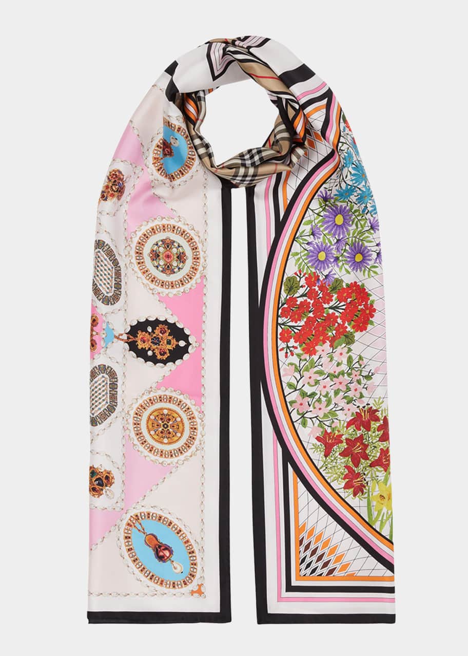 Burberry floral deals silk scarf